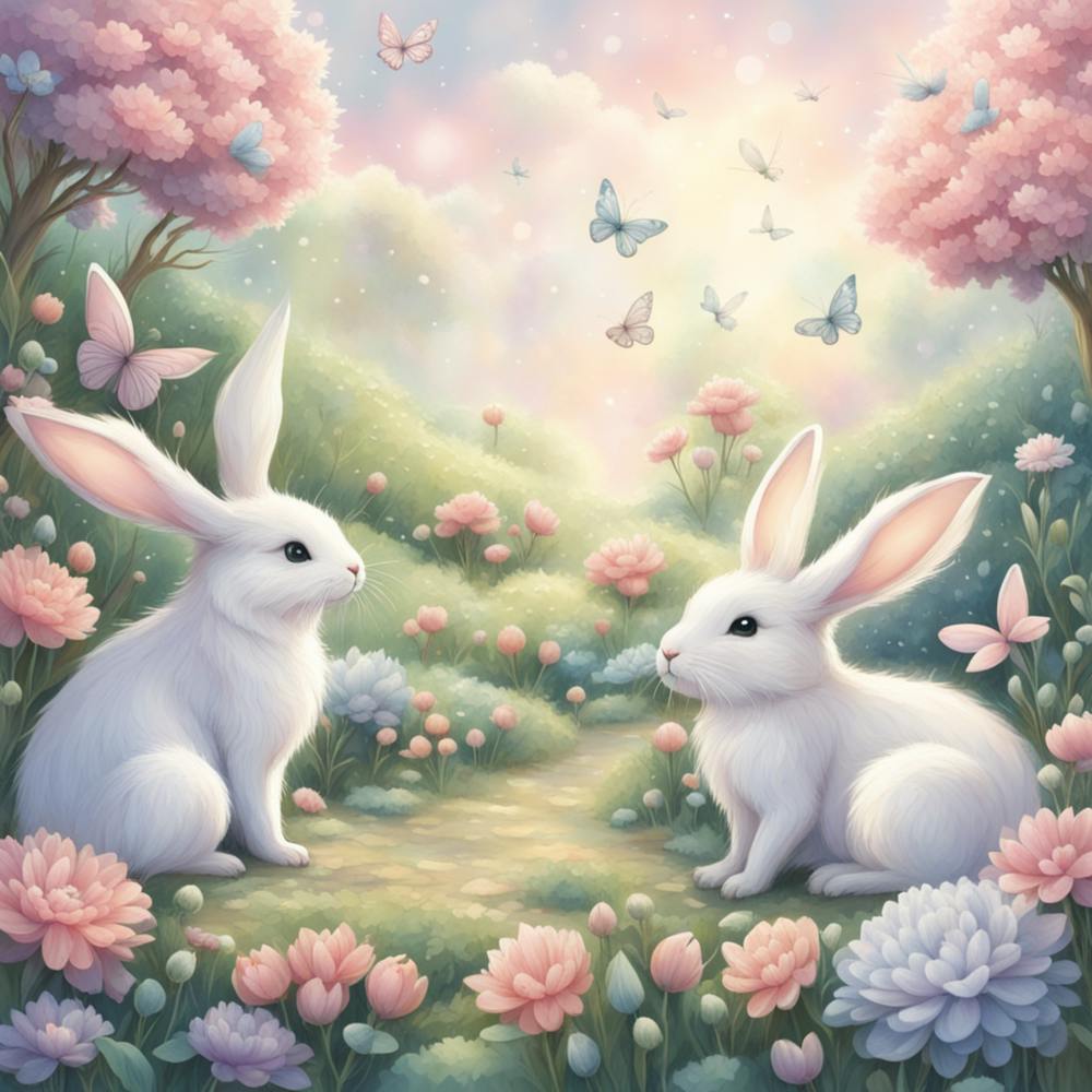 Rabbits In The Garden