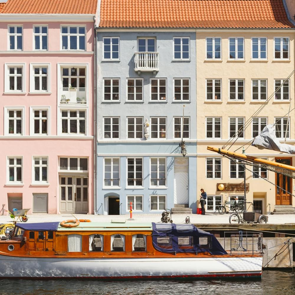 Copenhagen Pastel Nyhavn Houses And Boat Square