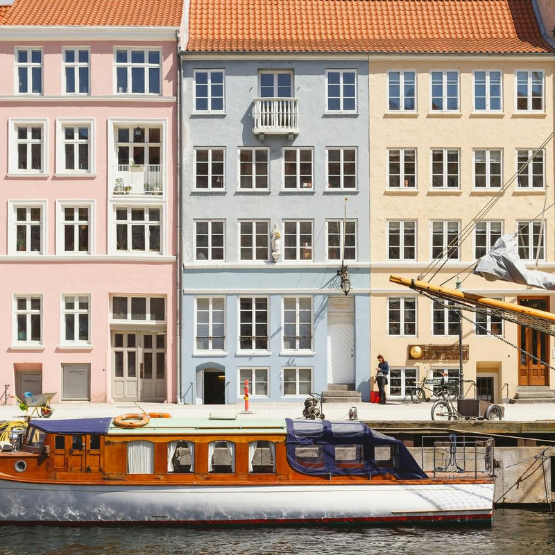 Copenhagen Pastel Nyhavn Houses And Boat Square