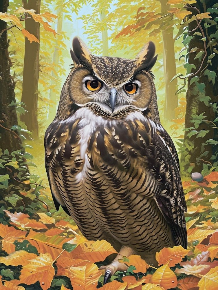 Verreauxs Eagle Owl Relief Illustration 2