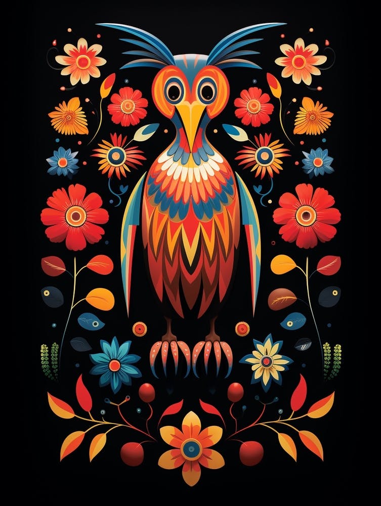 Folk Bird Illustration Falcon 7