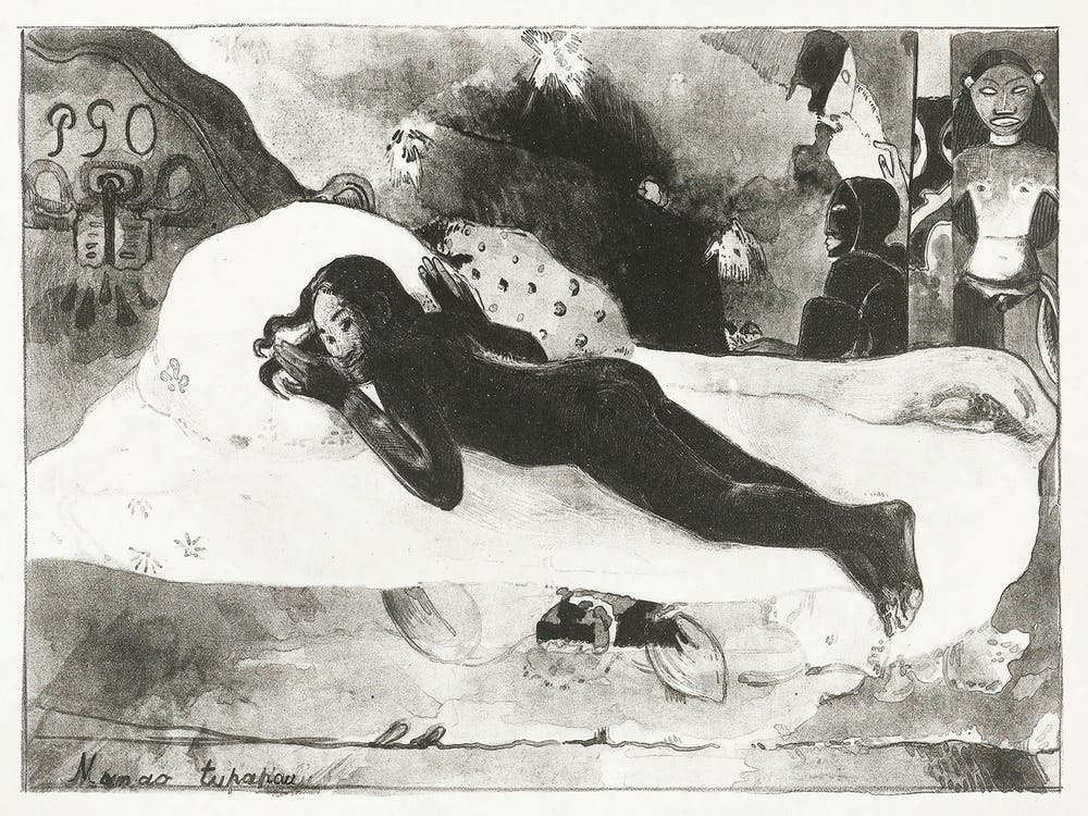 Lying Girl And Spirits Of The Deceased (1893 1894), Paul Gauguin