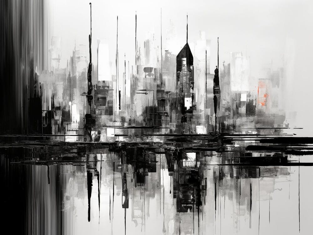Cityscape Abstract Black And White 6