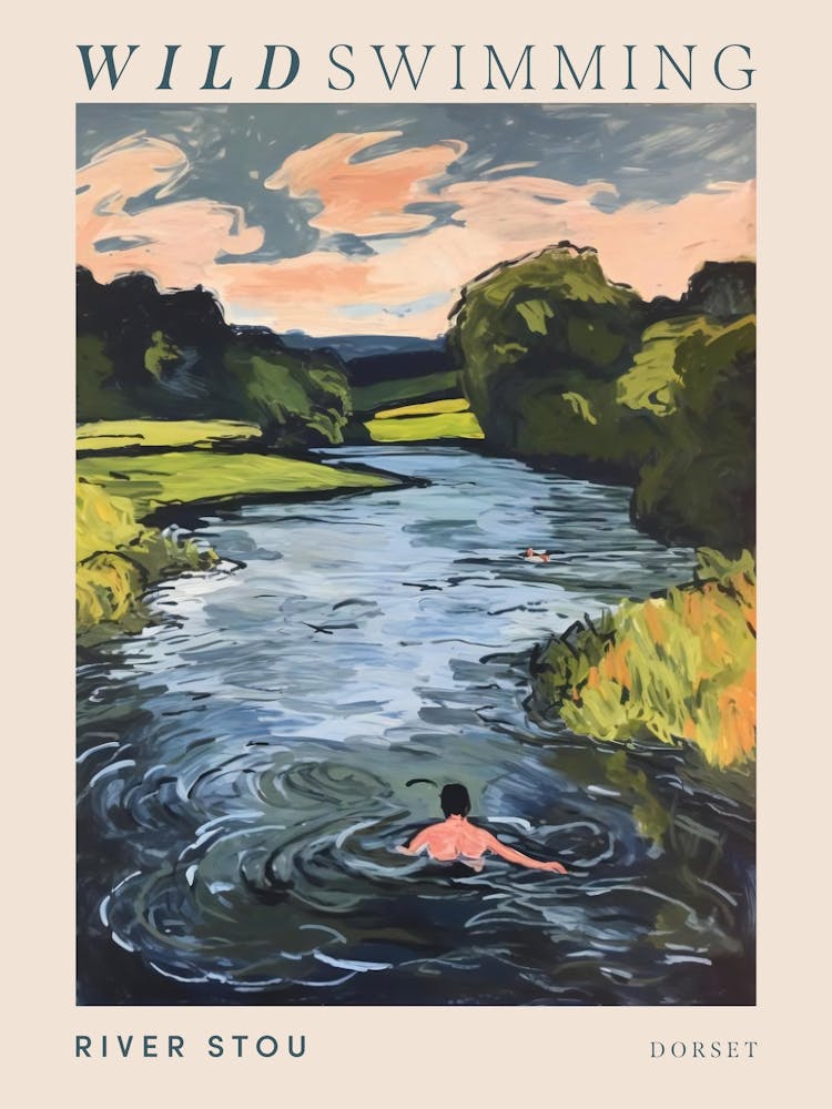 Wild Swimming At River Stou Dorset 3 Poster