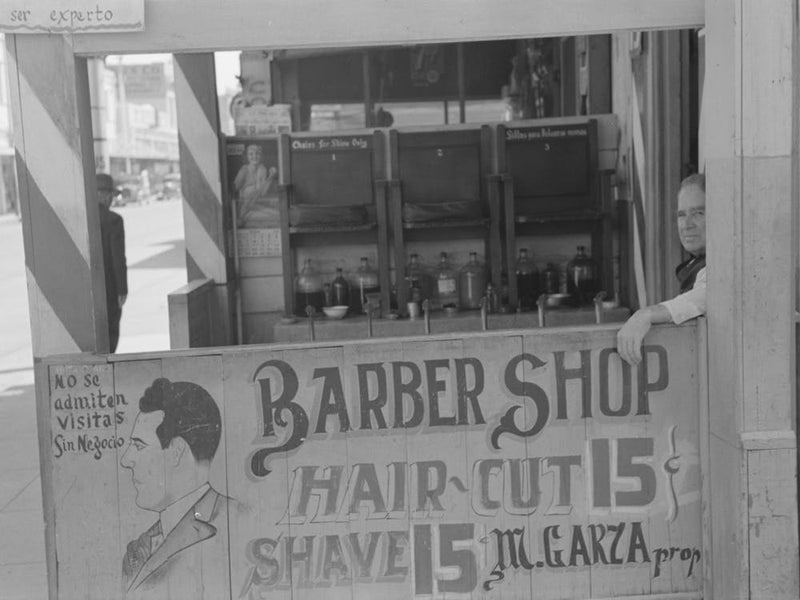 Untitled Photo, Possibly Related To Decorations In Front Of Mexican Barbershop, San Antonio, Texas By