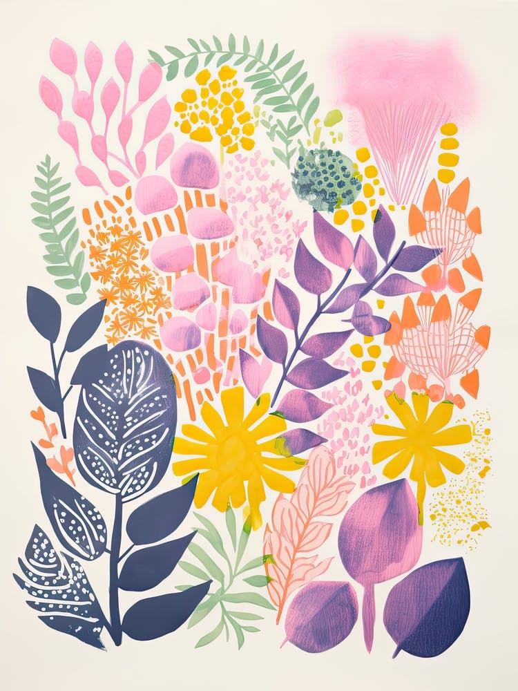 Colourful Botanical Risograph Style 41