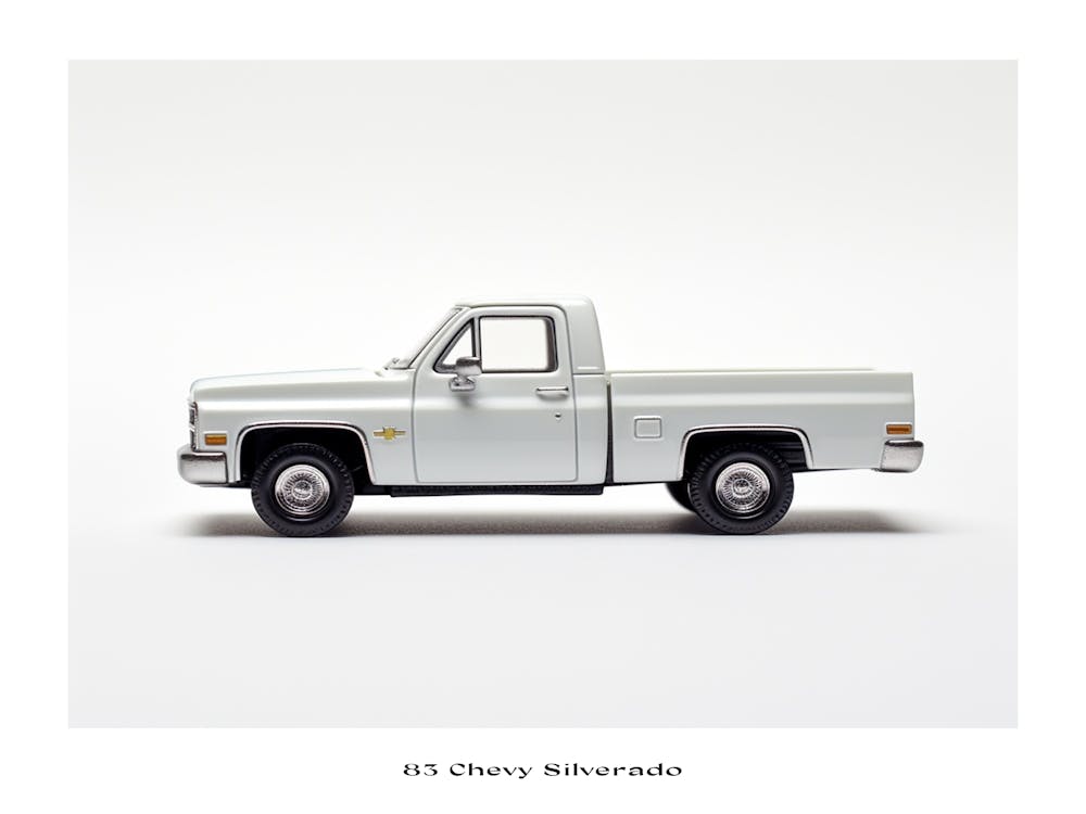Toy Car 83 Chevy Silverado White 2 Poster
