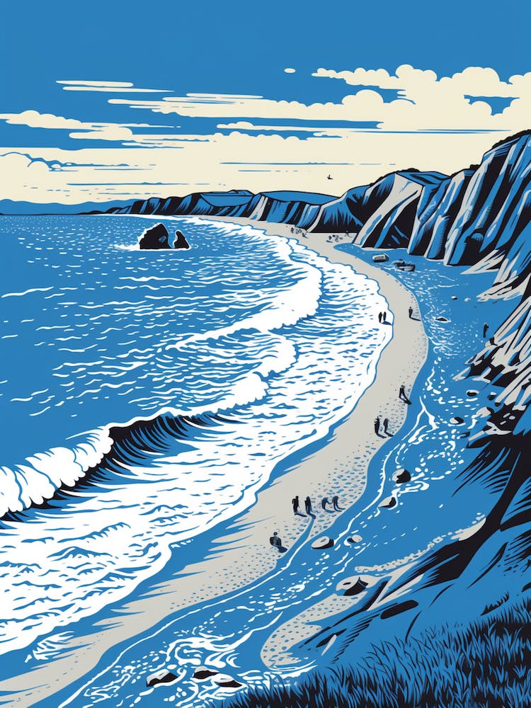 A Screen Print Of Durdle Door Beach Dorset 1
