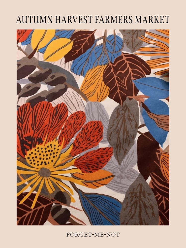 Fall Botanicals Forget Me Not Poster