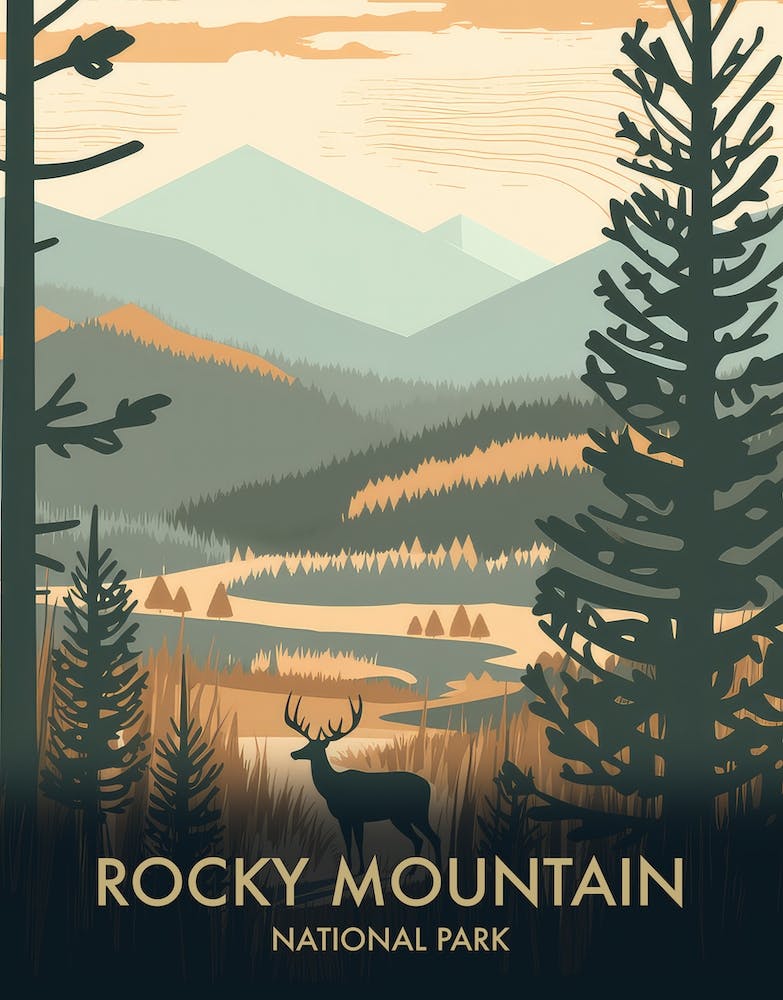 Rocky Mountain National Park Vintage Travel Poster 9