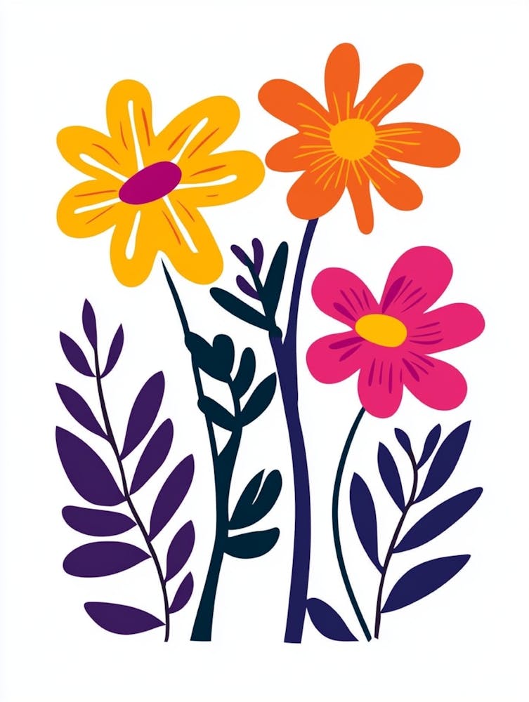 Flowers On A White Background 8