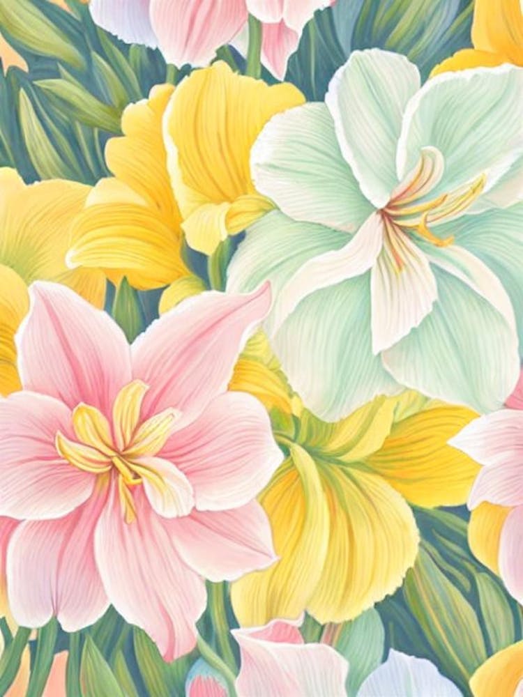 Amaryllis Pastel Floral 3 Flower