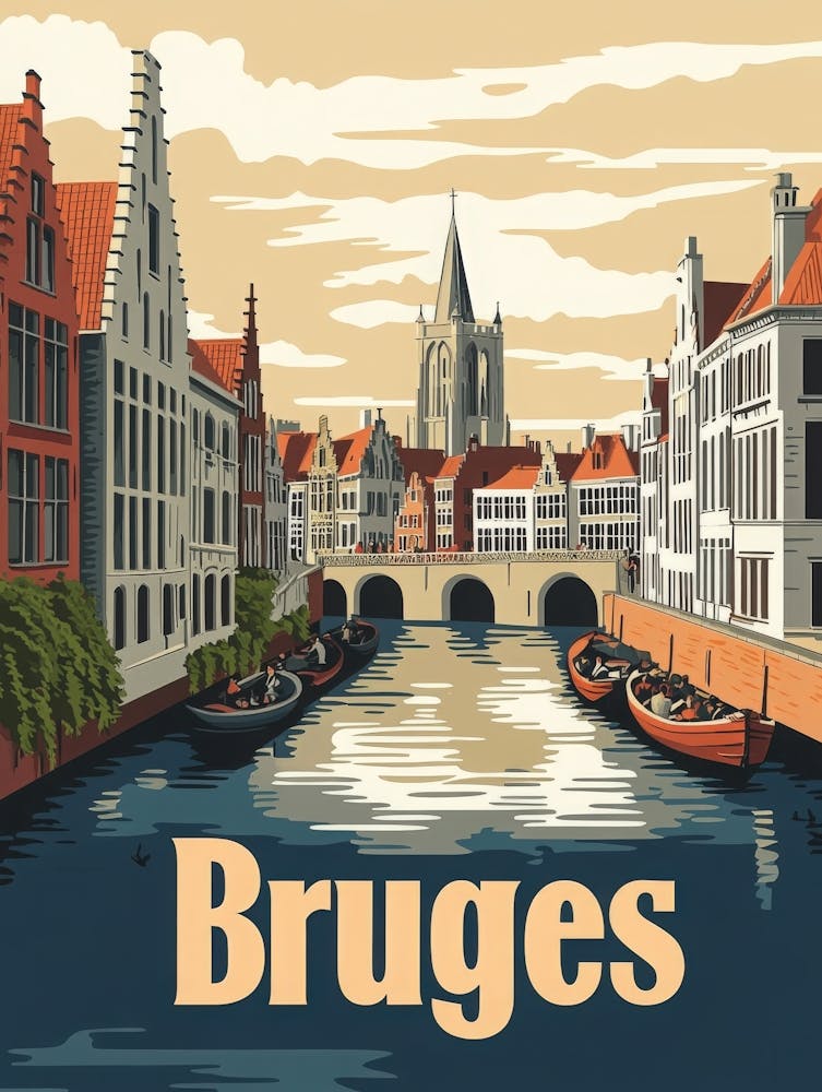 Aihrgdesign Ein Klassisches 60er-Jahre Reiseplakat für Brügge