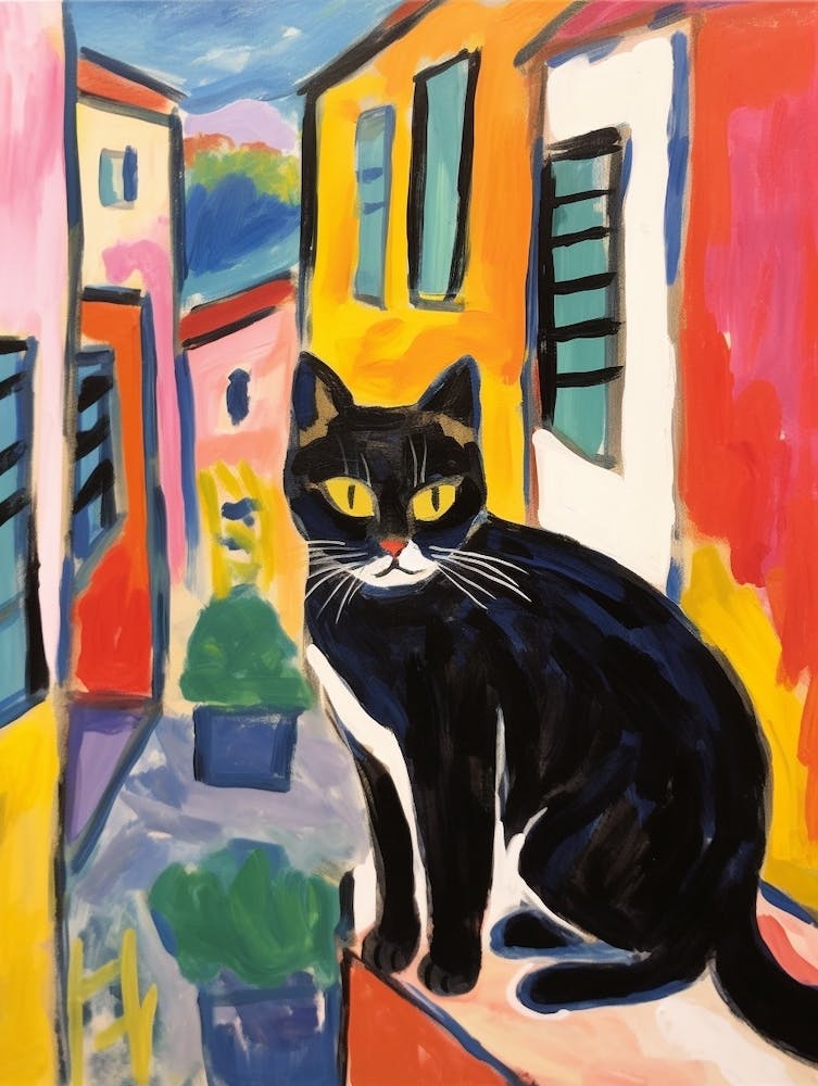 Painting Of A Cat In Pisa Itraly 2