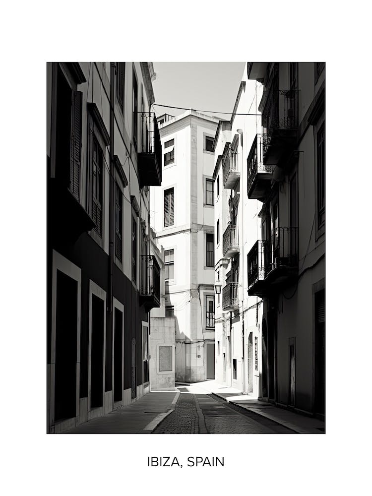 Poster Of Lisbon, Portugal, Photography In Black And White 1