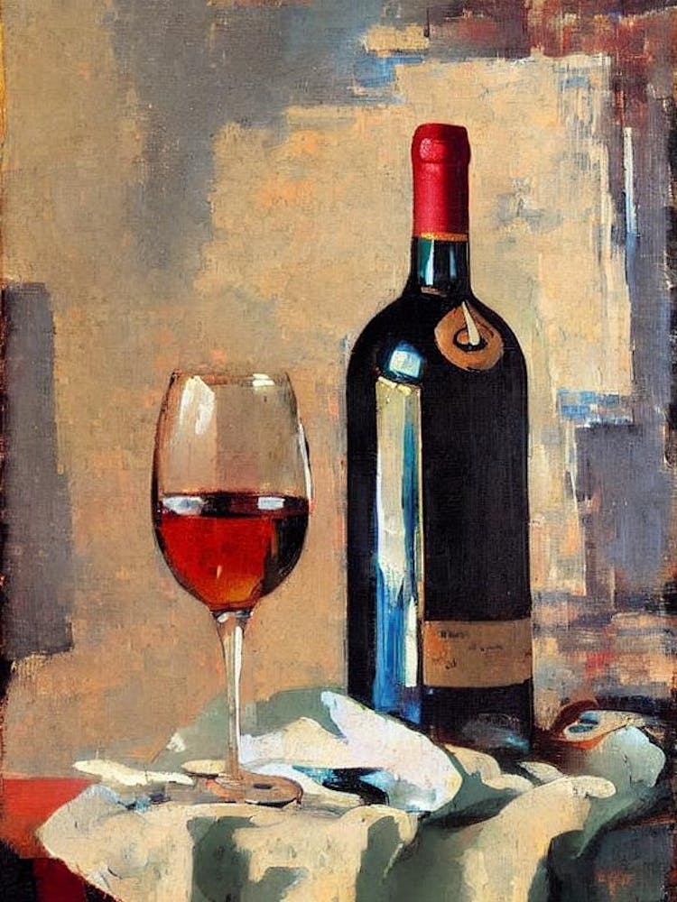 Crémant Oil Painting Cocktail Poster