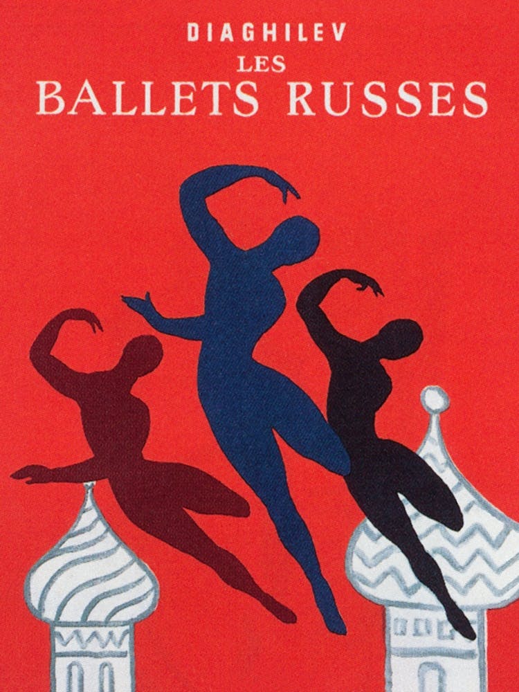 Ballets Russes, Ballet Dancers, Vintage Poster