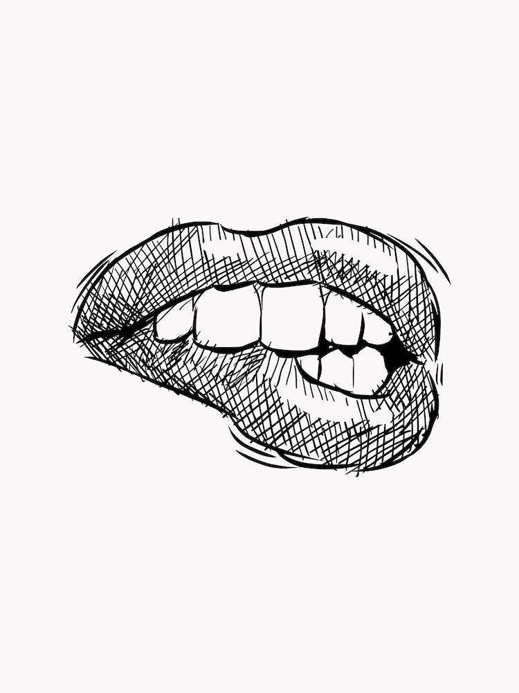 Drawing Of A Lips
