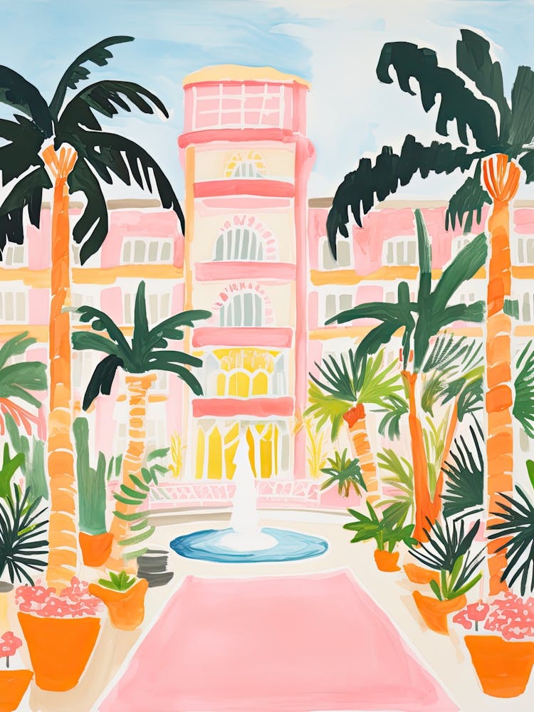 The Beverly Hills Hotel   Beverly Hills, California   Resort Storybook Illustration 1