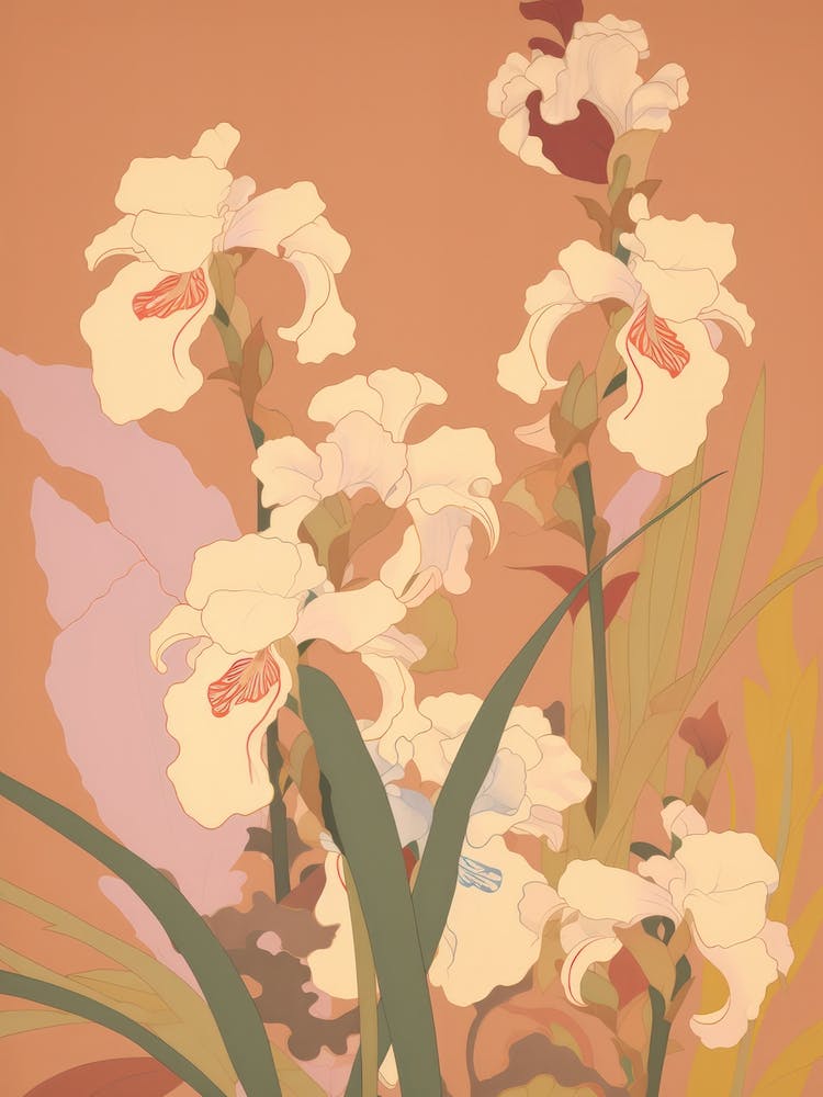 Irises Flower Big Bold Illustration 1