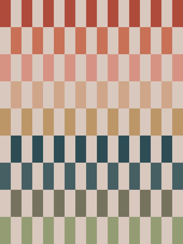 Green And Terracotta Stripes