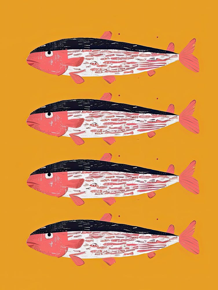 Salmon Run Fish Poster