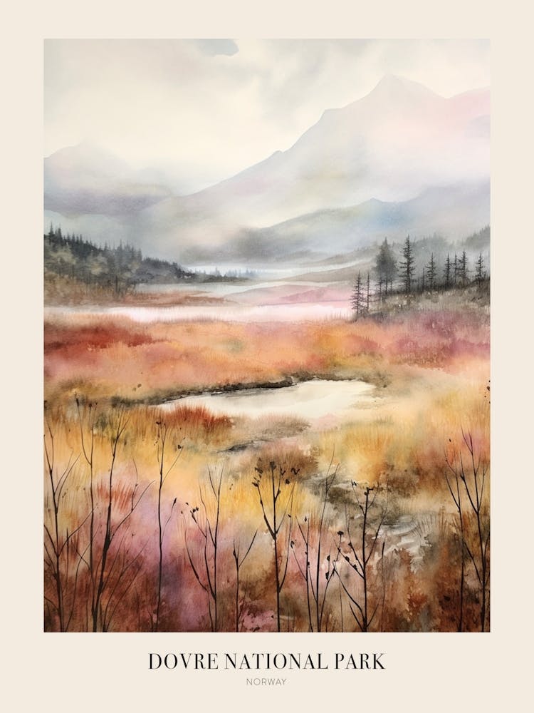 Autumn Forest Landscape Dovre National Park Norway 2 Poster