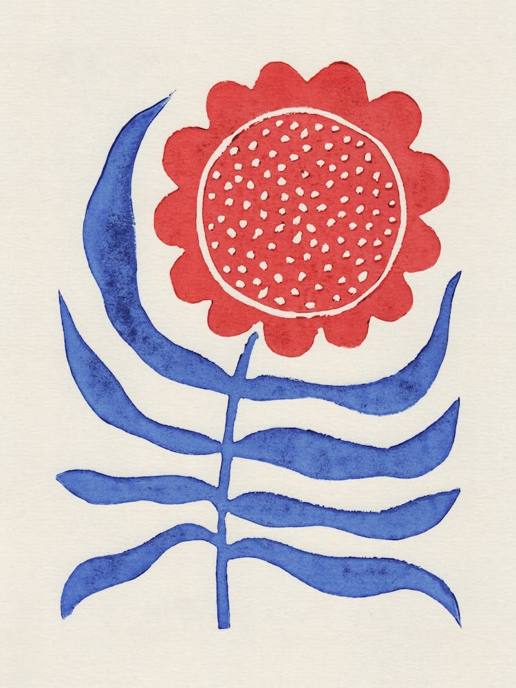 Red Flower / Lino Print