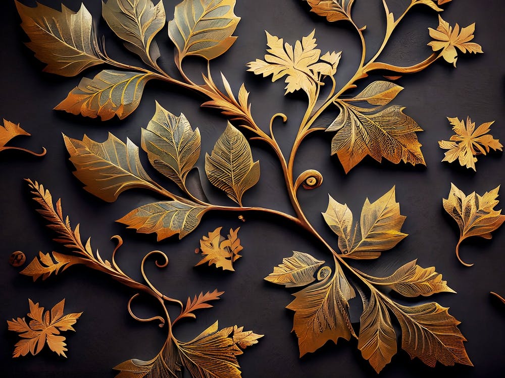 Bronze Vine Leaves Elegant