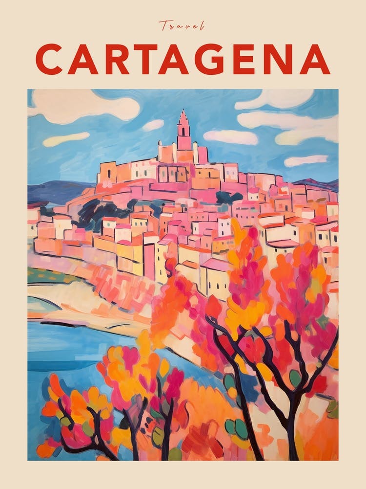 Cartagena Spain 8 Fauvist Travel Poster