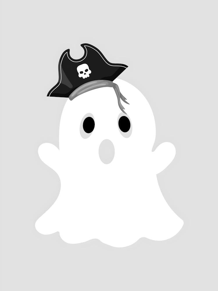 Ghost With Pirate Hat