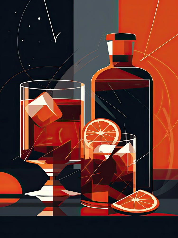 Negroni Cocktail Mid Century Modern 2