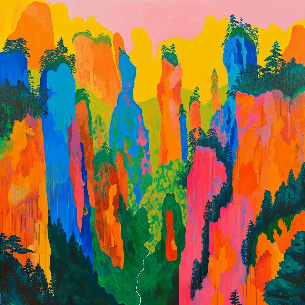 Colourful Abstract Zhangjiajie National Forest China 3