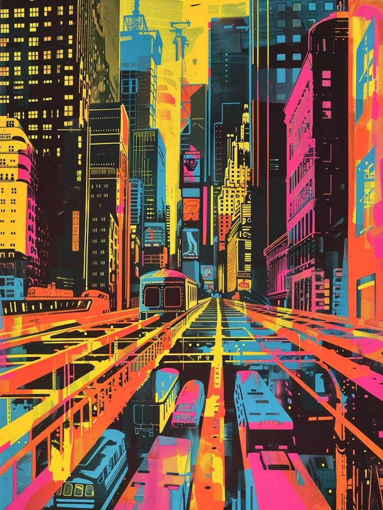 The Vessel New York Colourful Silkscreen Illustration 3