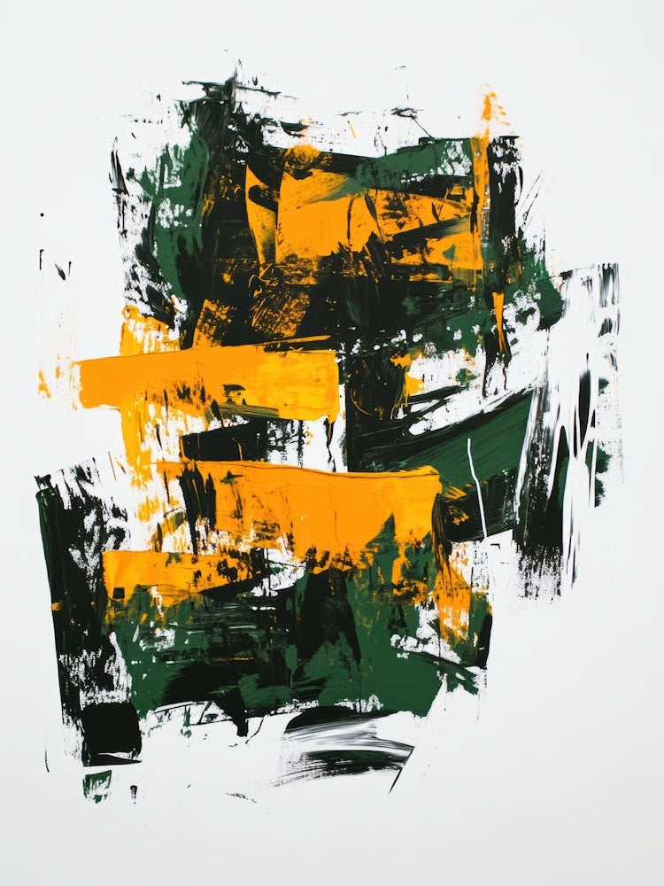 Green And Yellow Abstract Painting