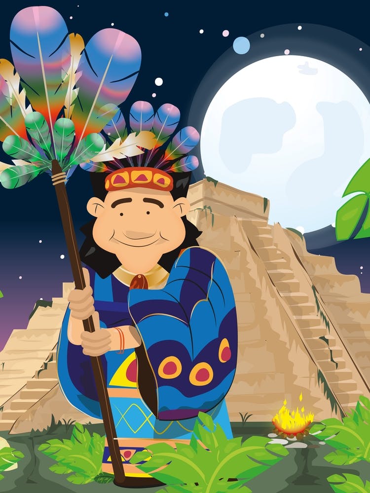 Aztek cartoon man