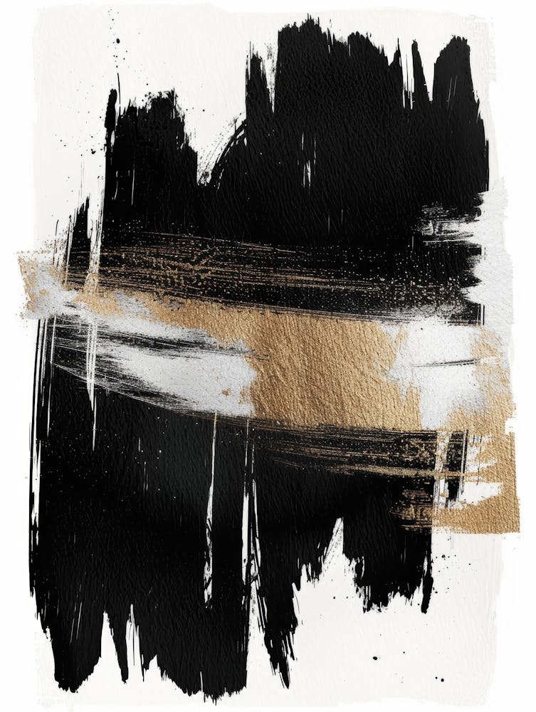Black And Gold Abstract Canvas Art