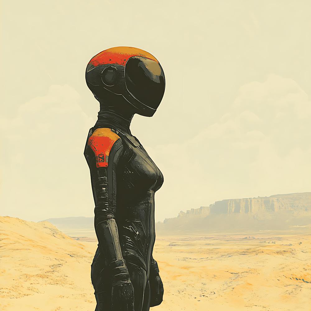 Alien Woman In Desert