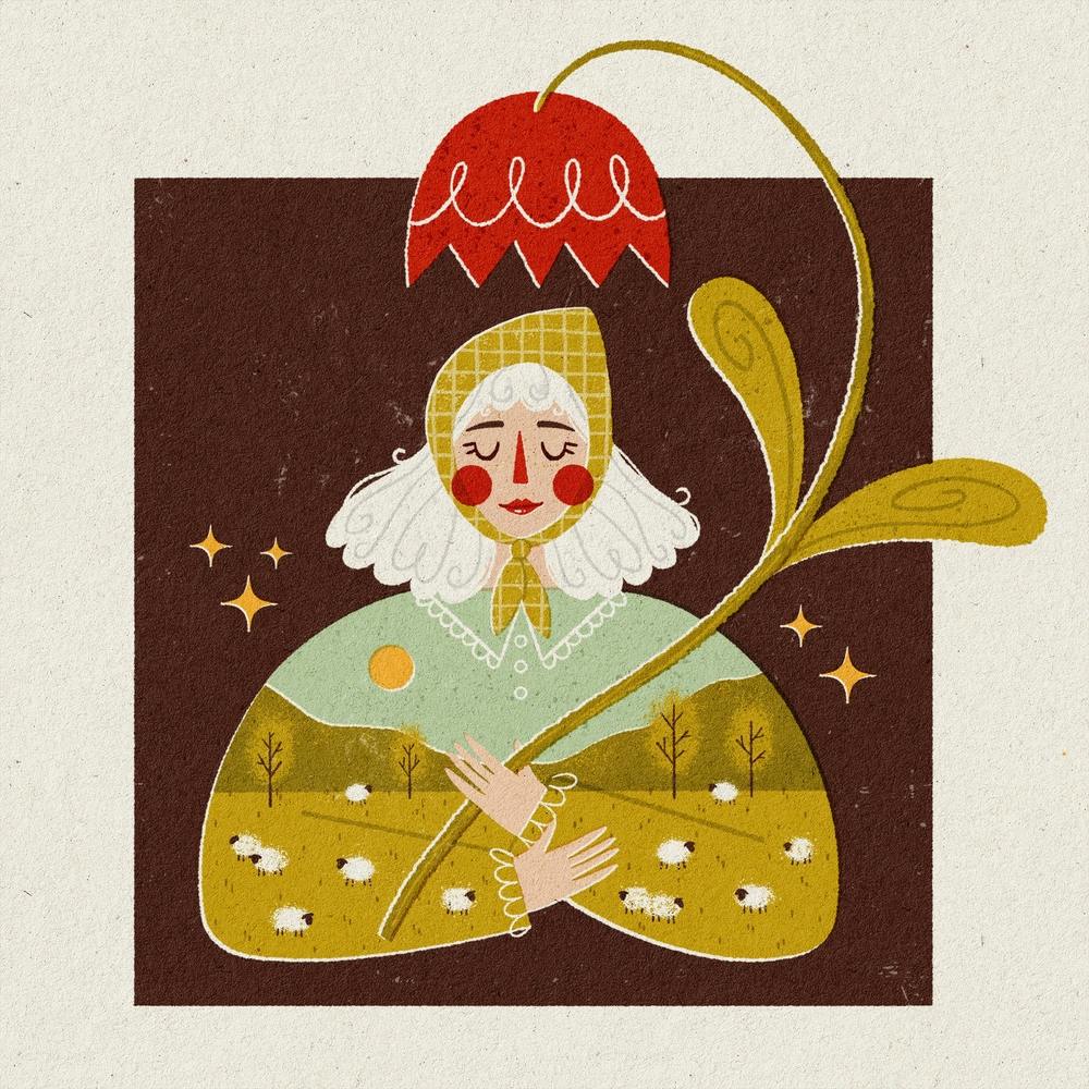 Flower Umbrella Square