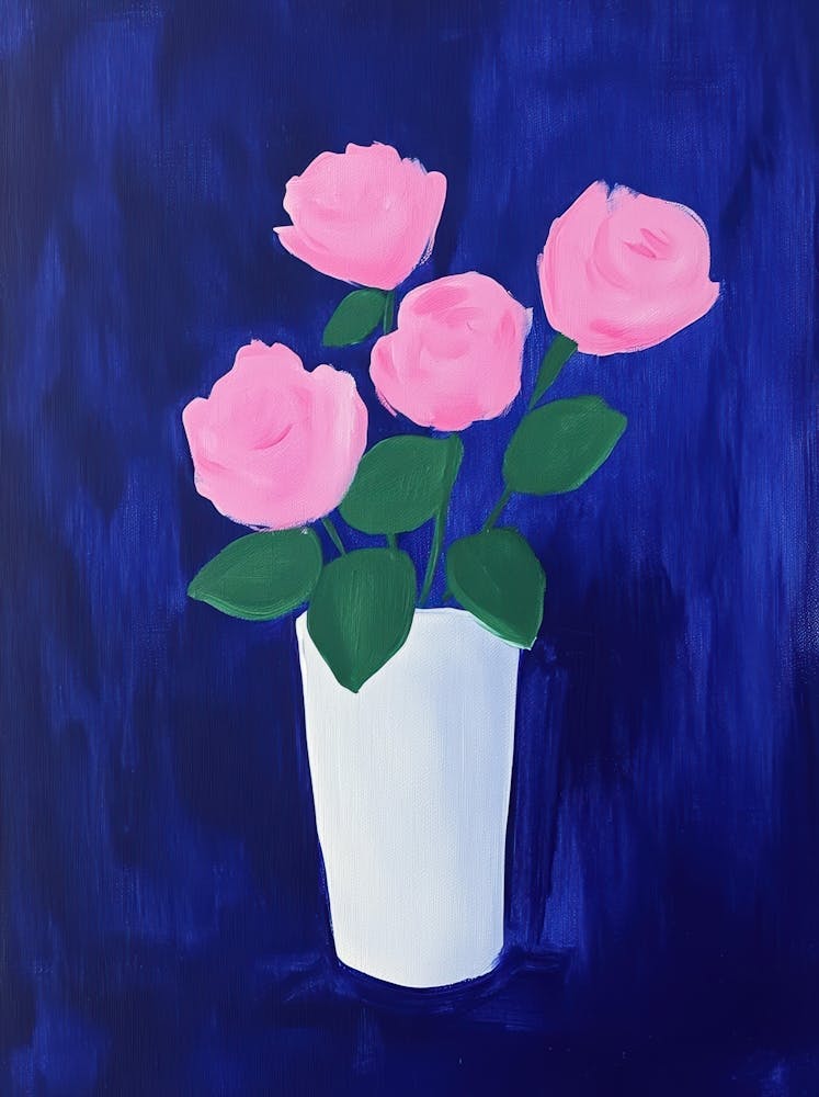Pink Roses In A Vase 11