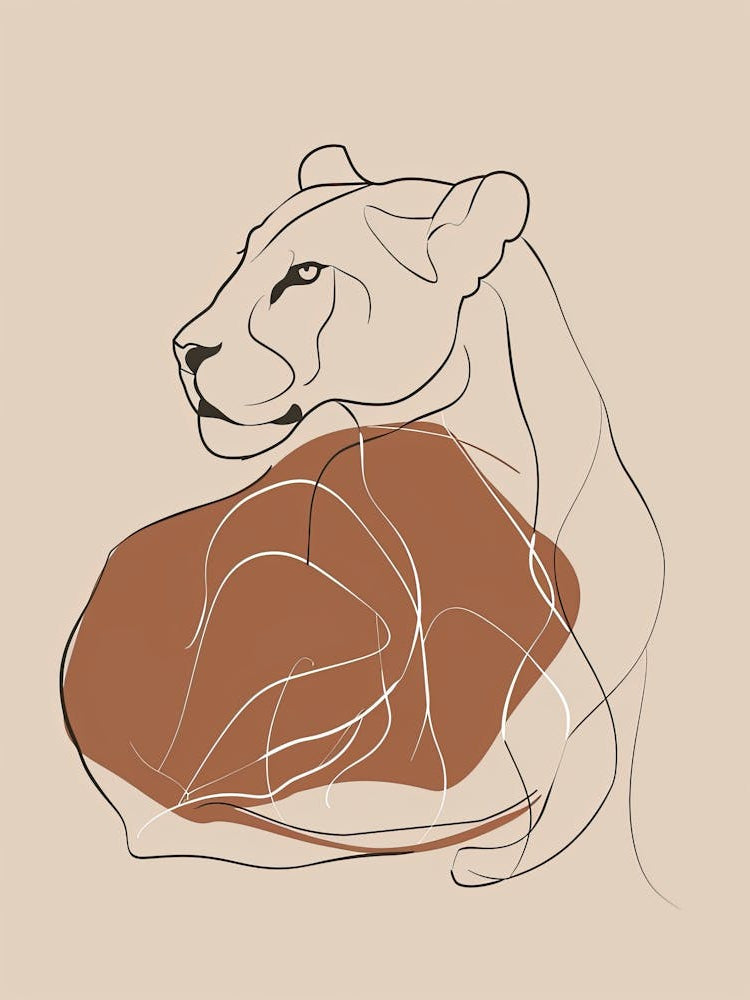 Lion - Boho, Line Art 8