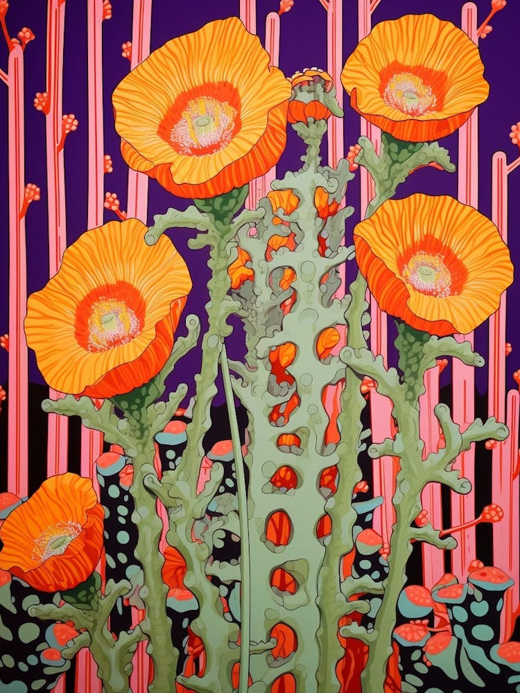 Mexican Style Cactus Illustration Devils Tongue Cactus 1