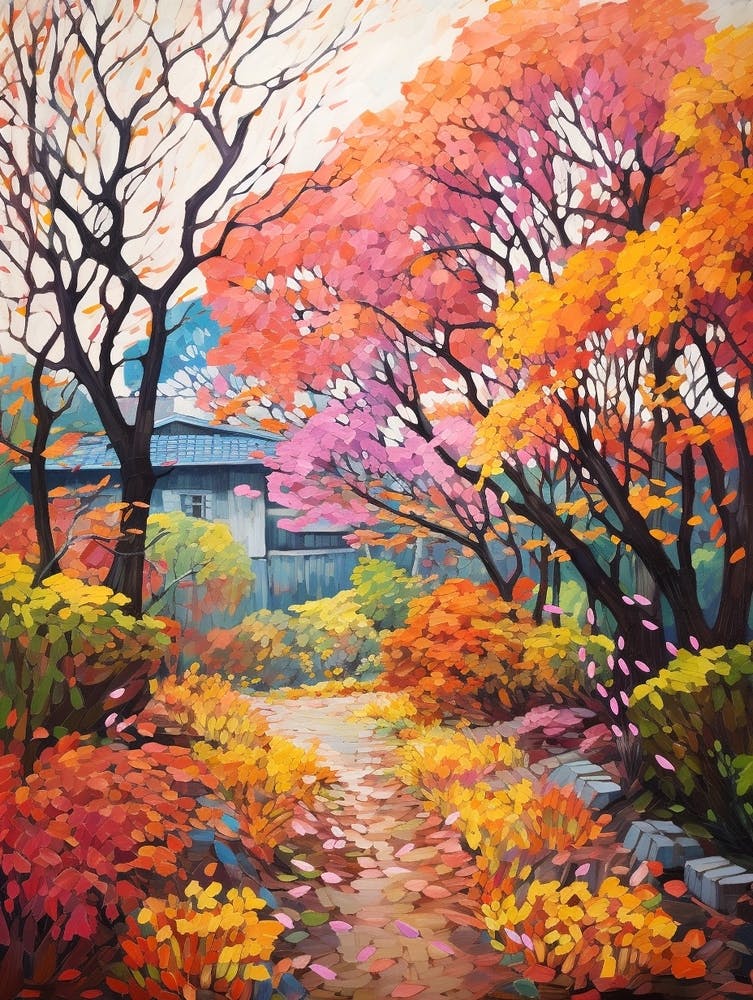 Autumn Gardens Painting The Garden Of Morning Calm South Korea 3