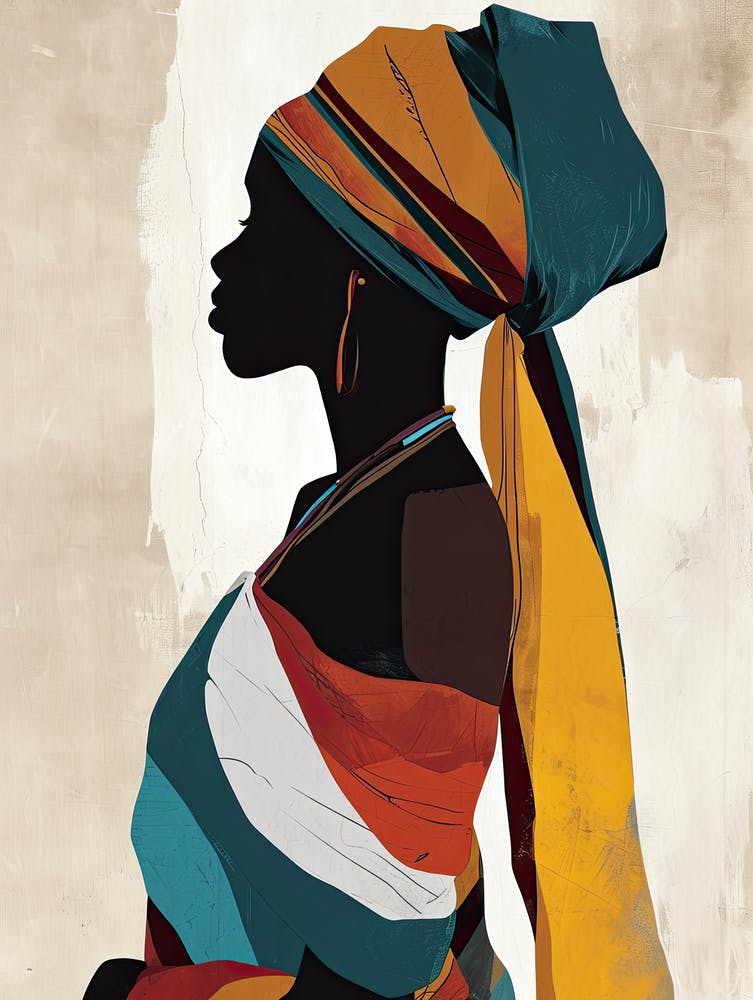 African Woman Boho Art; The Marsh Melody