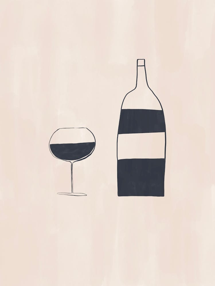 Wine Bottle And Glass 1