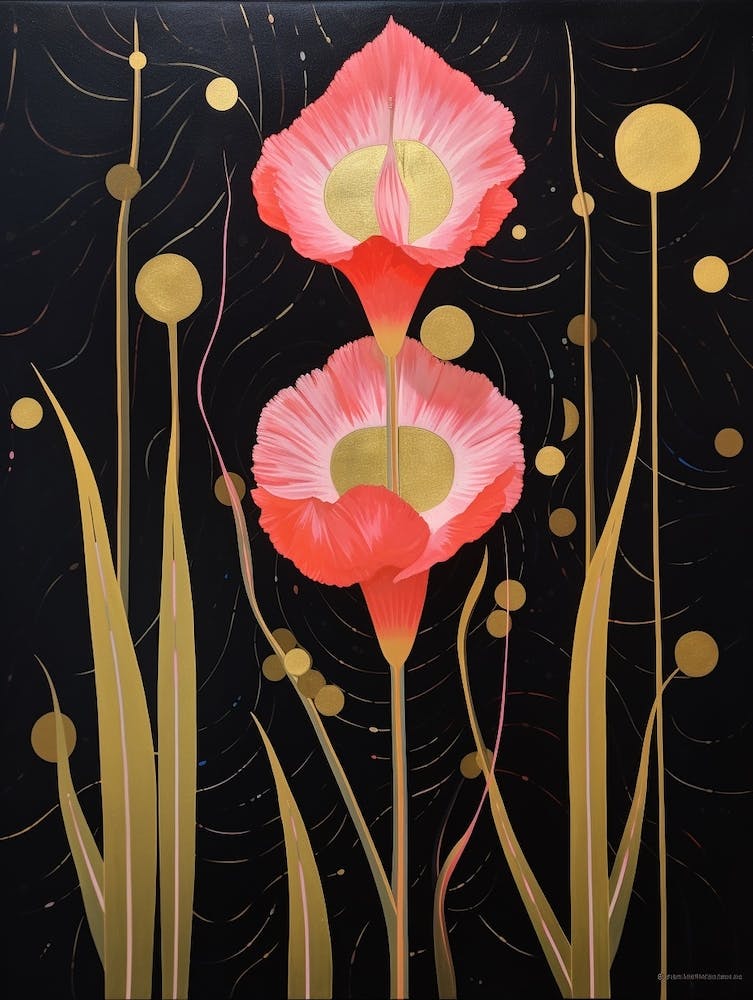 Gladiolus 3 Hilma Af Klint Inspired Flower Illustration