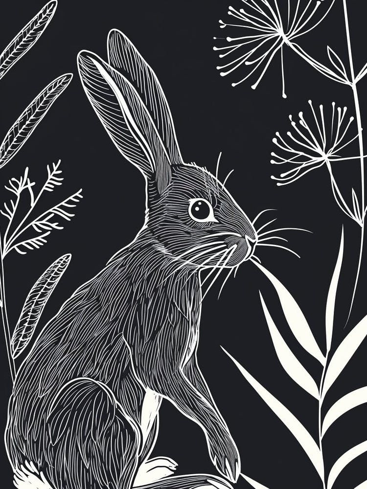 Chinchilla Rabbit Minimalist Illustration 2