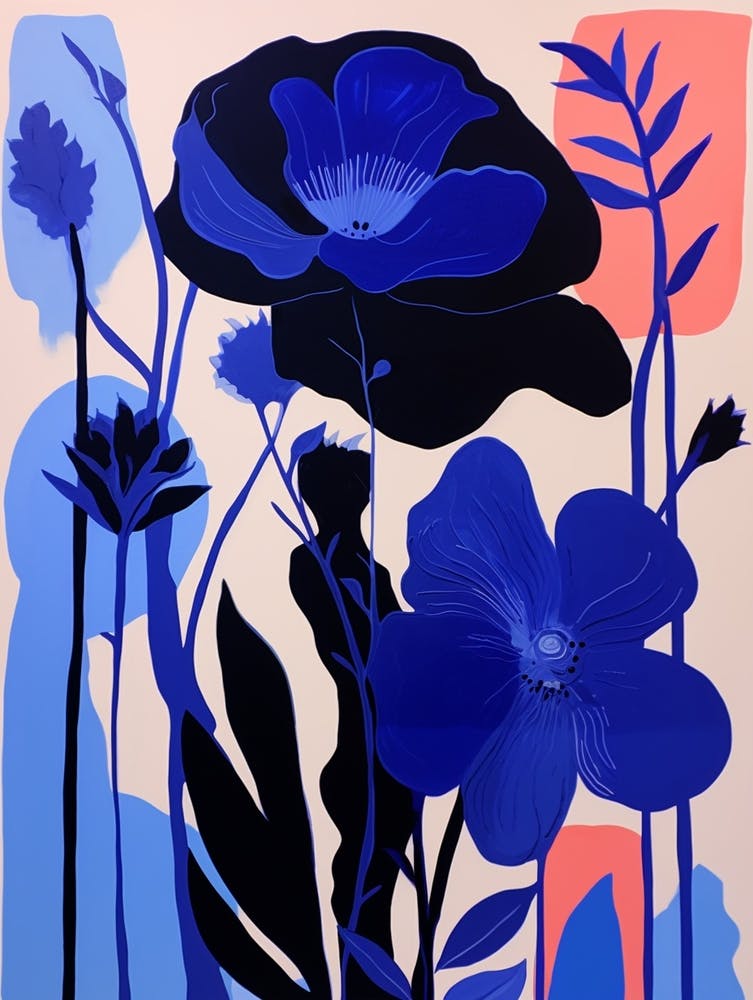 Blue Flower Illustration Gladiolus 1