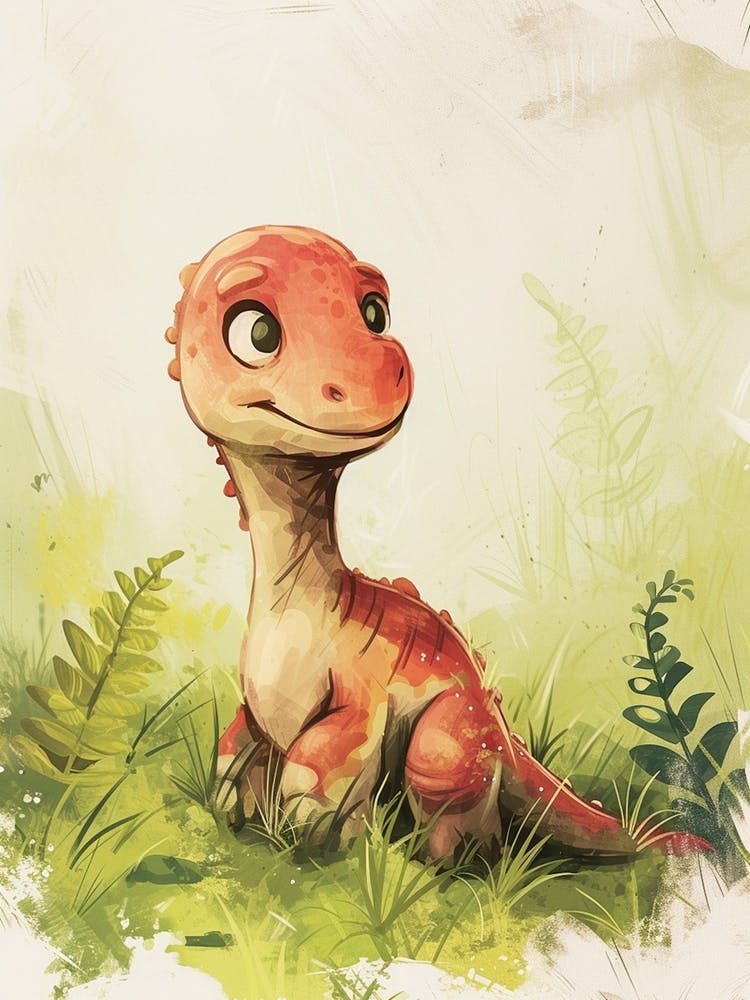 Cute Carnotaurus Dinosaur Watercolour 2