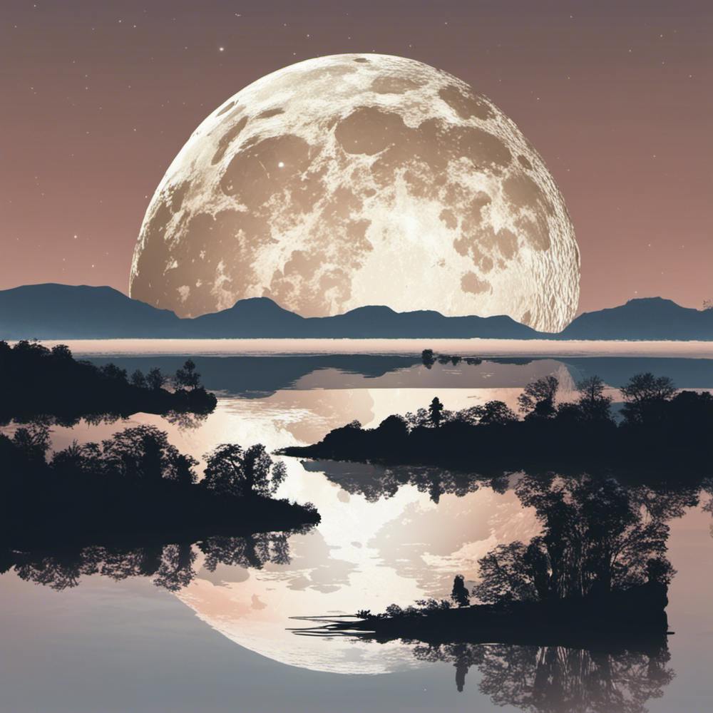  Big Moon, Landscape And Water 